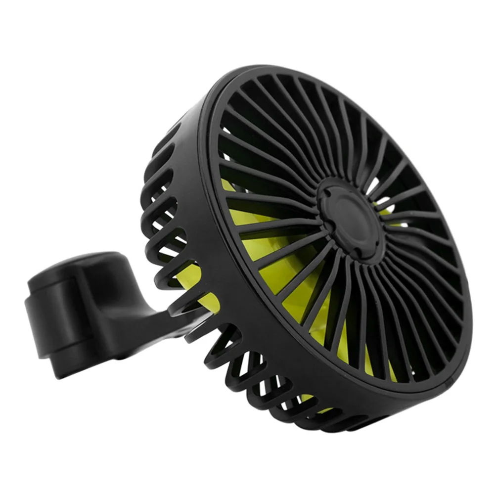 12V 24V Auto Cooler 5V USB Electric Car Cooling Fan 3 Speeds Adjustable Vehicle Air Circulator 360 Rotation Head Car Accessories