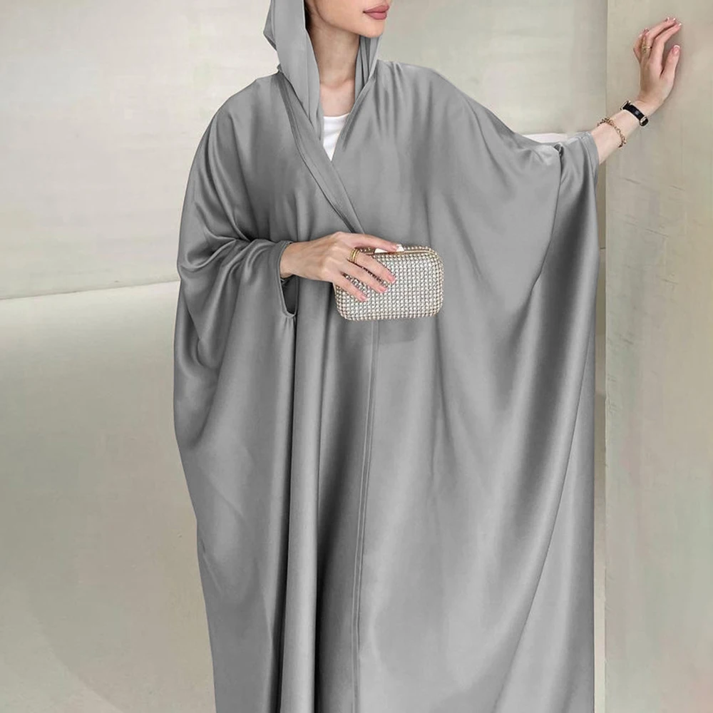 

2024 New dignified Muslim bat sleeves tassel robe light apricot color Eid party evening dress Moroccan Turkish Dubai robe