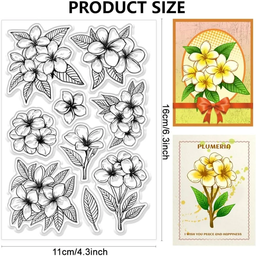 1pc Plumeria Flower Clear Stamps For DIY Scrapbooking