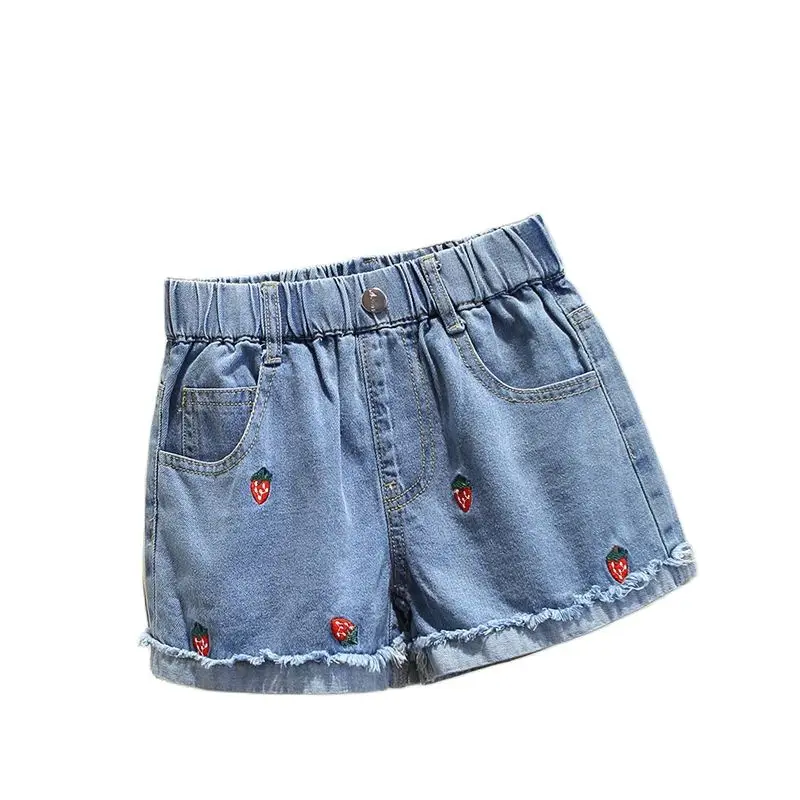 Pantalones cortos de verano para niñas y bebés, pitillos informales holgados y versátiles para adolescentes, minipantalones bordados encantadores, disfraz de Jeans novedoso - AliExpress Madre y niños