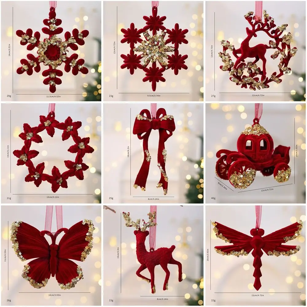 Red Velvet Christmas Tree Ornament Pendant