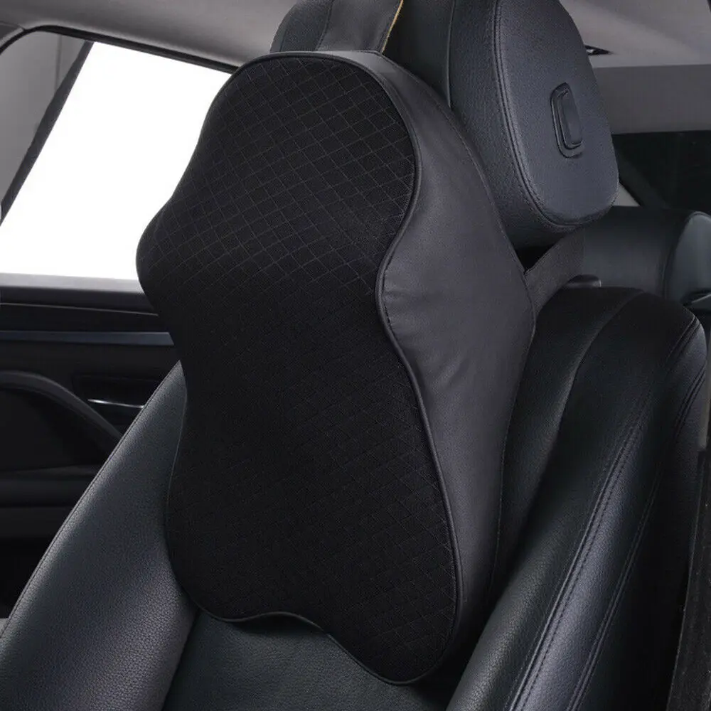 Car Headrest Memory Foam Pillow 3D Head and Neck Pain Relief Travel Neck Support Breathable