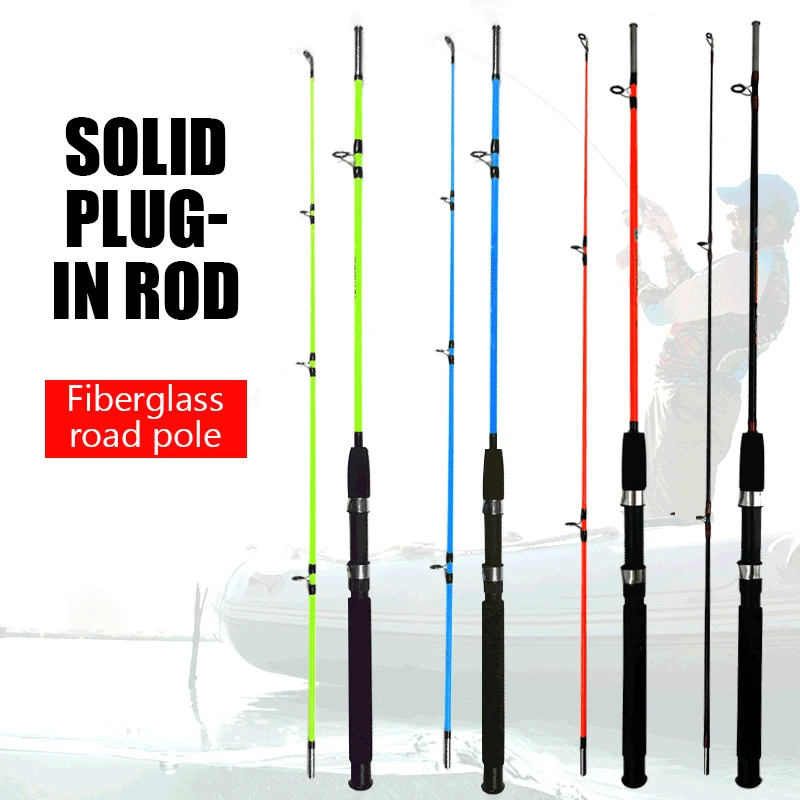 Spinning Fishing Rod Solid Splice Rods Fiberglass Road Rods Super Stiff Splice Fishing Gear