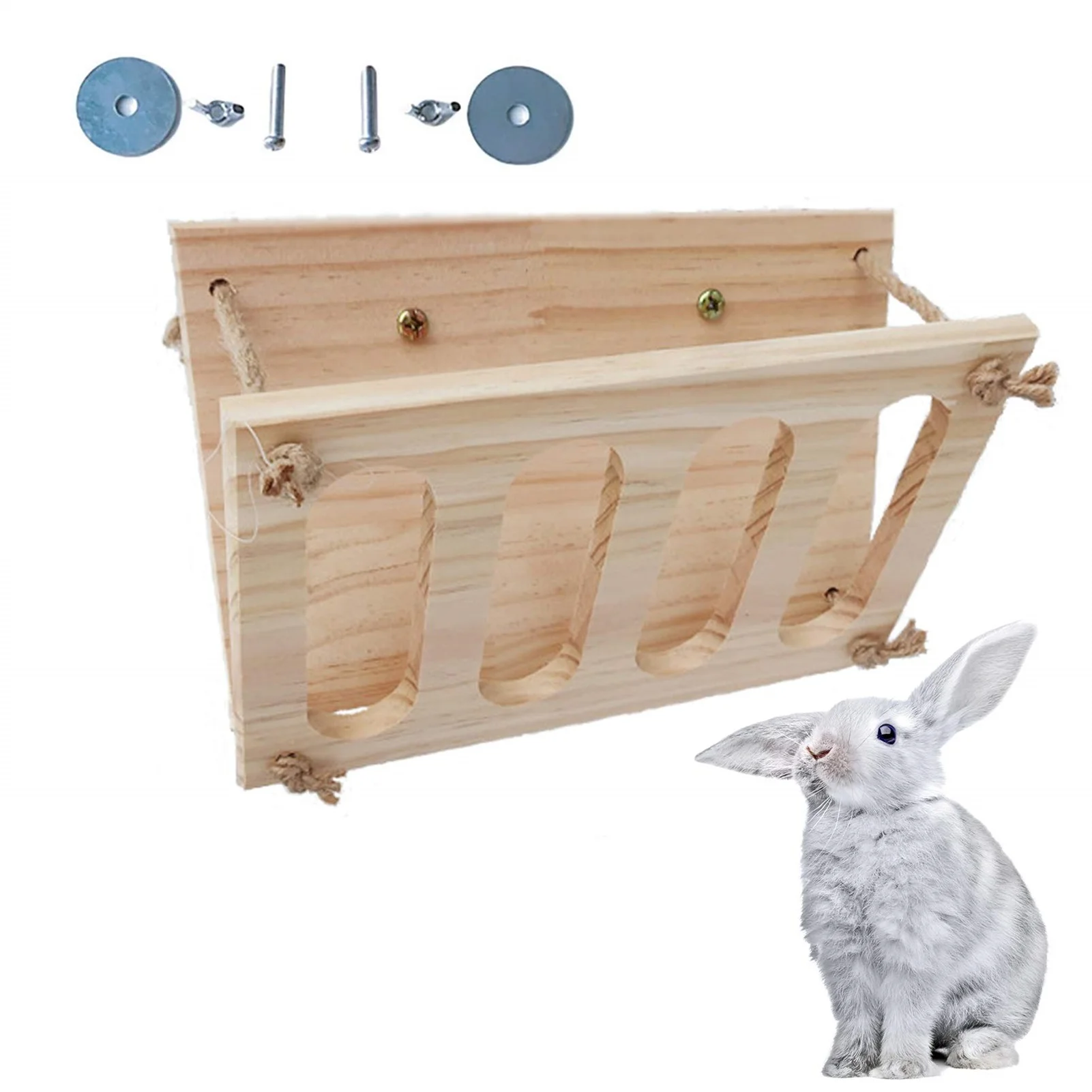 Mangiatoia per fieno di coniglio in legno pieghevole mangiatoie per conigli  in legno naturale meno sprecate per gabbie mangiatoia per fieno per conigli  di cavie
