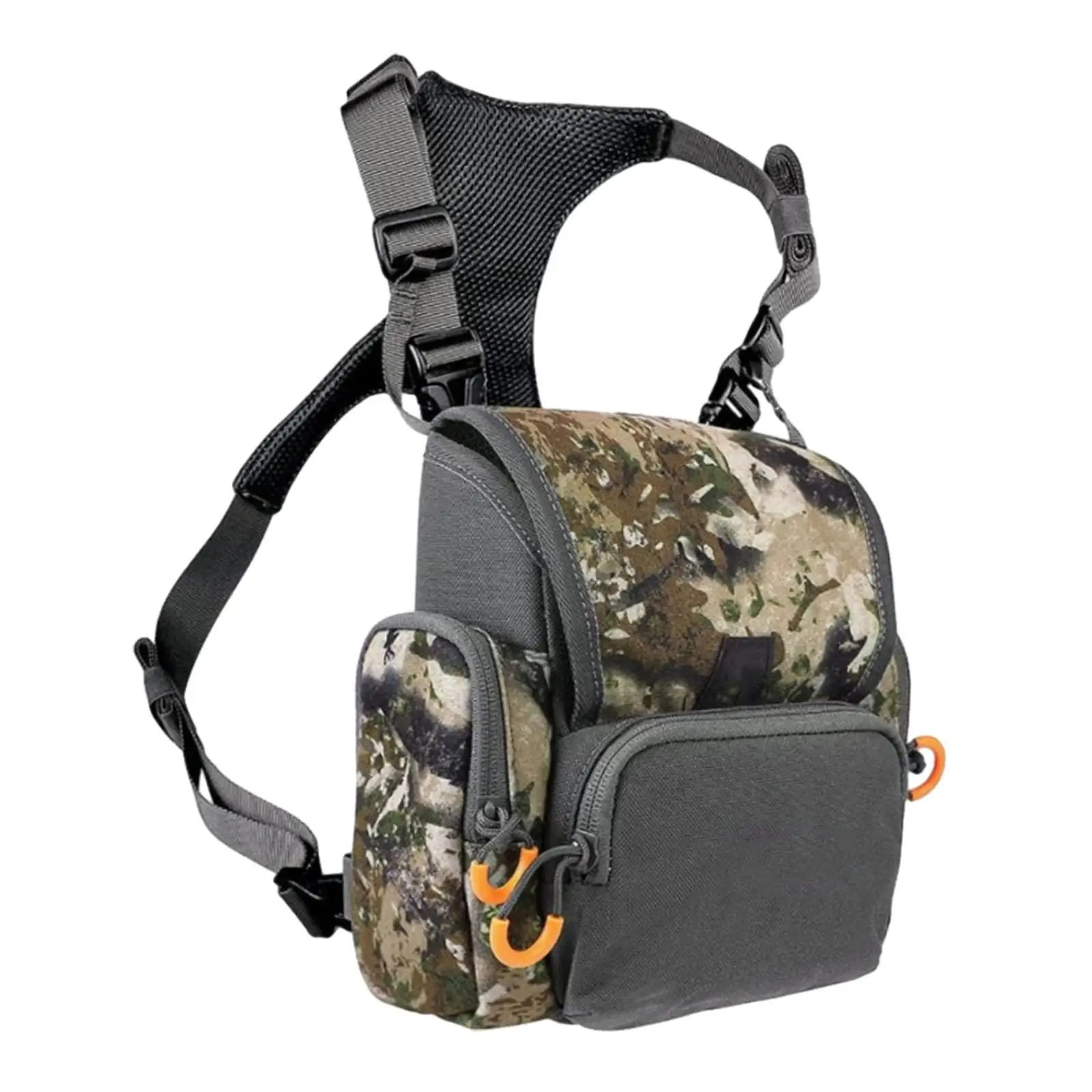 Binocular Harness Chest Pack Practical Multipurpose with Rain Protection Cover Bino Bag for Outdoor Hiking Hunting Portable
