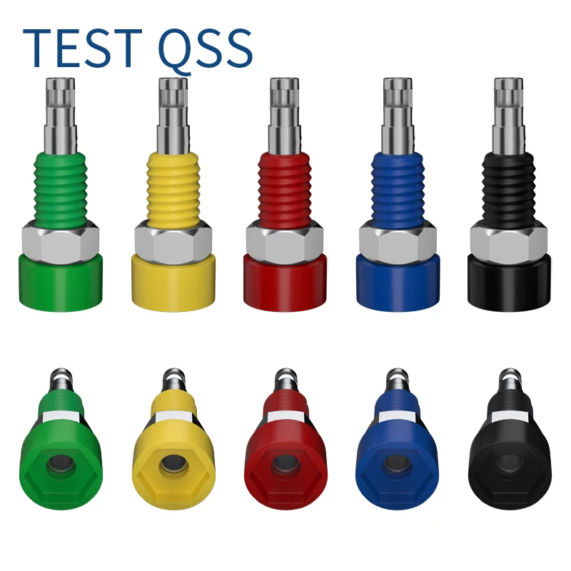 QSS 10PCS 2MM Bananen Buchse Bananen Stecker Jack Elektrische Stecker Terminal Test Loch Elektrische Werkzeug