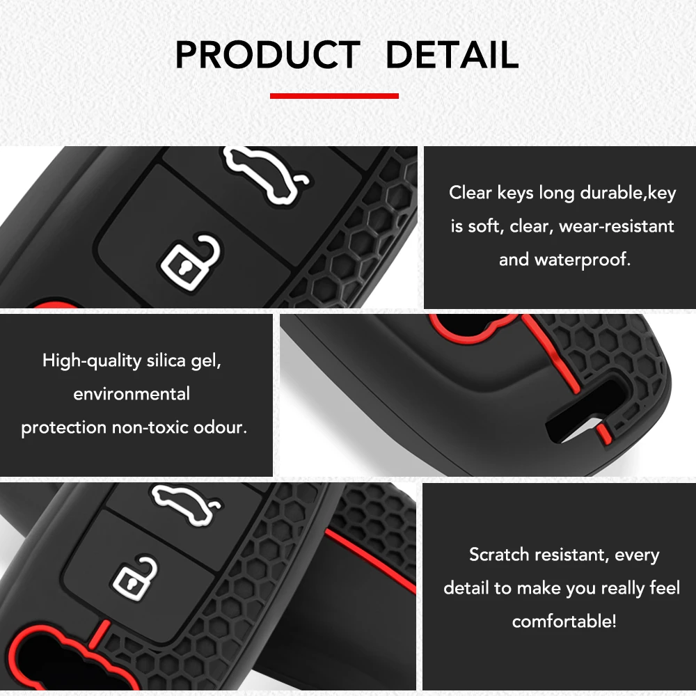 Auto Schlüssel Fall Abdeckung Für Audi A1 A2 A3 A4 A5 A6 A7 A8 Q1 Q2 Q3 Q4 Q5 Q6 Q7 S3 S4 S5 S6 RS3 RS4 RS5 RS6 TT Schlüssel Schutz Auto Fob – Detail 12