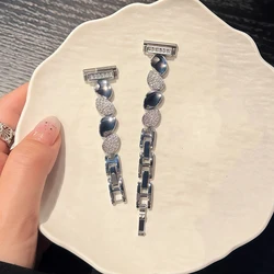 Elegant Diamond Bracelet Metal Watchband - Women's 20/22/18mm Strap - 18mm (Silver)
