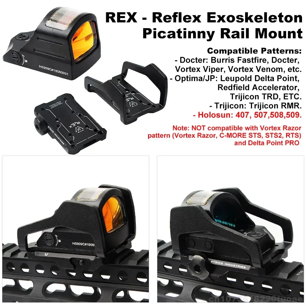 Solar Red Dot Sight For Pistol Airsoft Rifle Mini Scope Tactical Hunting/Exoskeleton Bracket For Glock & 20mm Rail