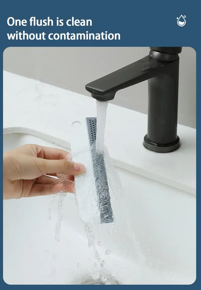 Shower Squeegee with Hook Water Wiper Portable for Tile Floor Bathroom Gray  