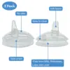 2pcs Sippy Spout Nipples for Comotomo Baby Bottle and for Mason Baby Bottle Easy To Clean Spill-Proof, 7CM Diameter 2