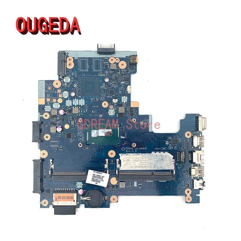 

OUGEDA ZS040 LA-A993P 755835-501 765364-501 765364-001 for hp 240 G3 14-R laptop motherboard i3-4005U/i5-4210U CPU main board