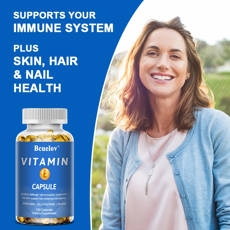 

Vitamin E Supports Immune System and Skin Nutrition - A Natural Antioxidant That Improves Hair, Nails and Heart Health