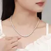 Andara 925 Sterling Silver Necklace Zircon Chain Necklace Women Fashion Simple Engagement Wedding Charm Jewelry 4mm 45cm 5