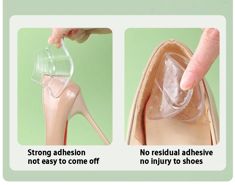 2pcs/4pcs Silicone Heel Pad Heel Sticker Heels Protector Adjust Size Adhesive Non-slip Shoe Pads Pain Relief Foot Care Inserts – Detail 11