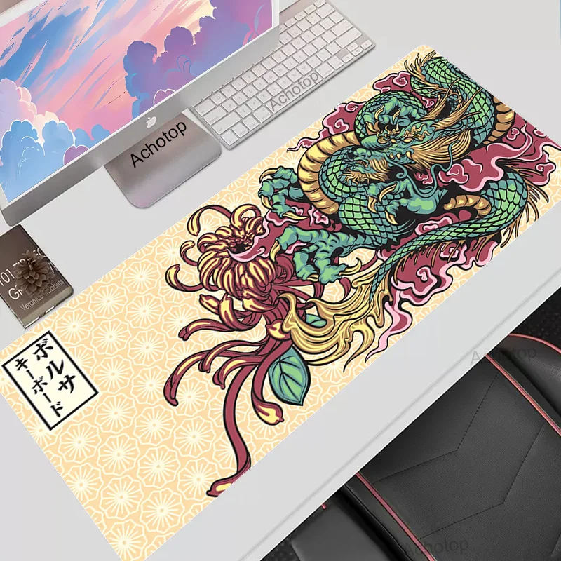 

Large Game Mouse Pad Japanese Dragon Gaming Accessories HD Print Office Computer Keyboard Mousepad XXL PC Gamer Laptop Desk Mat