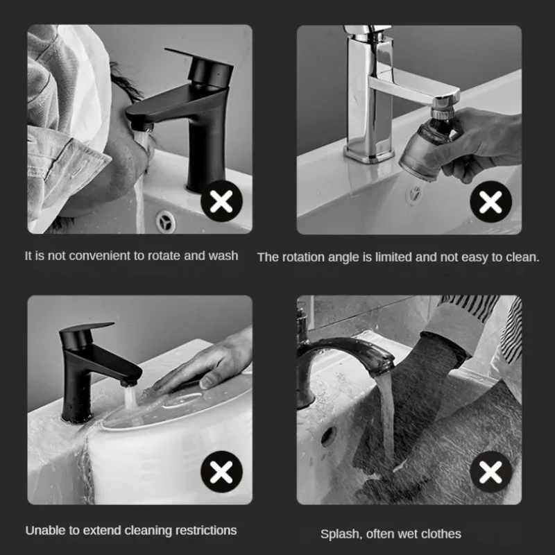 Mechanical Arm Universal Faucet Bathroom Kitchen Splashproof Faucet Bathroom Countertop Basin Hot and Cold Tap Accessorie