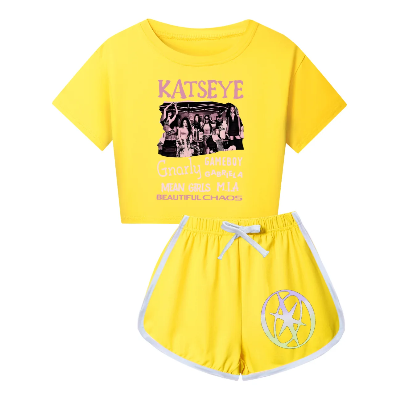 Katseye Lustiges Print-Kostüm für Kinder, Kleidung für Jungen und Mädchen, kurzärmeliges T-Shirt + Shorts, Sportbekleidung, Cartoon-Kinderpyjama 5296 – Detail 16