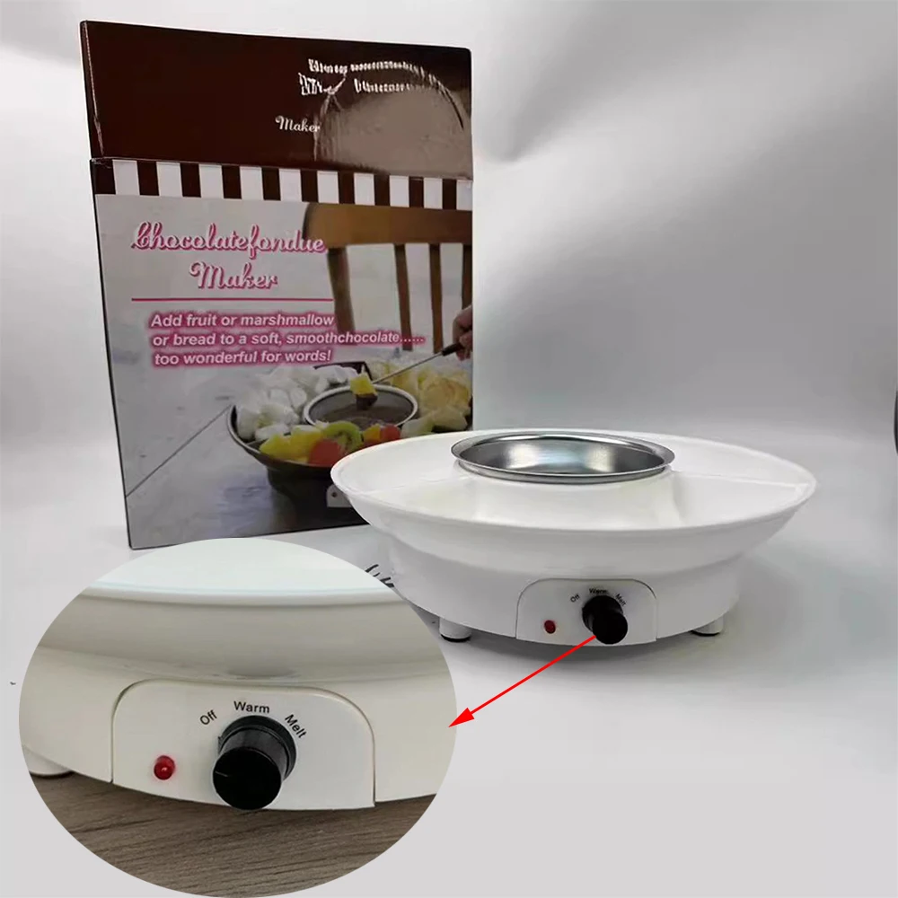 Chocolate Fondue Set Lightweight Electric Melting Dessert Fondue Pot Set With 2 Dipping Forks Cheese Candy Holiday Picnic Party