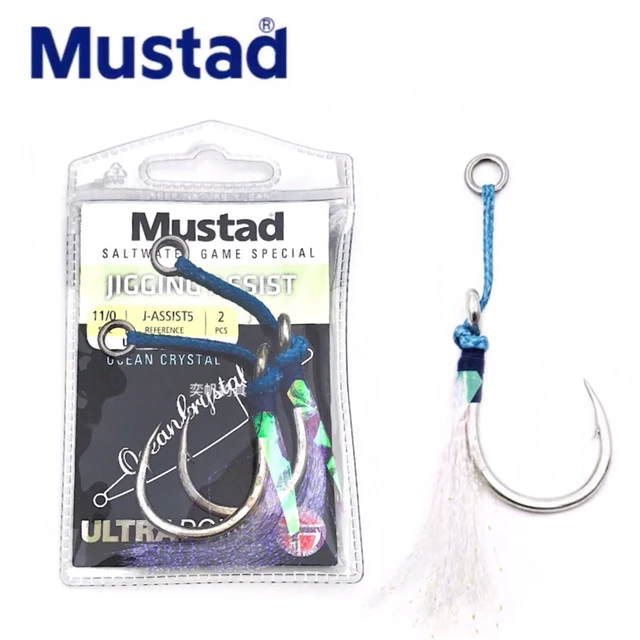 Mustad Assist Hook 1/0 3/0 5/0 7/0 9/0 11/0 Saltwater High Carbon Steel  Power Jigging Fishing Hooks - AliExpress