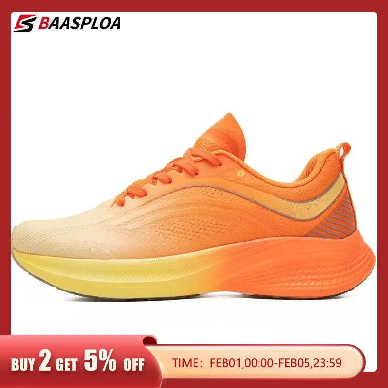  2023 Baasploa Men Running Shoes Mesh Breathable Casual Sneakers for Men Lightweight Professional Sport Shoes Non-Slip Outdoor 