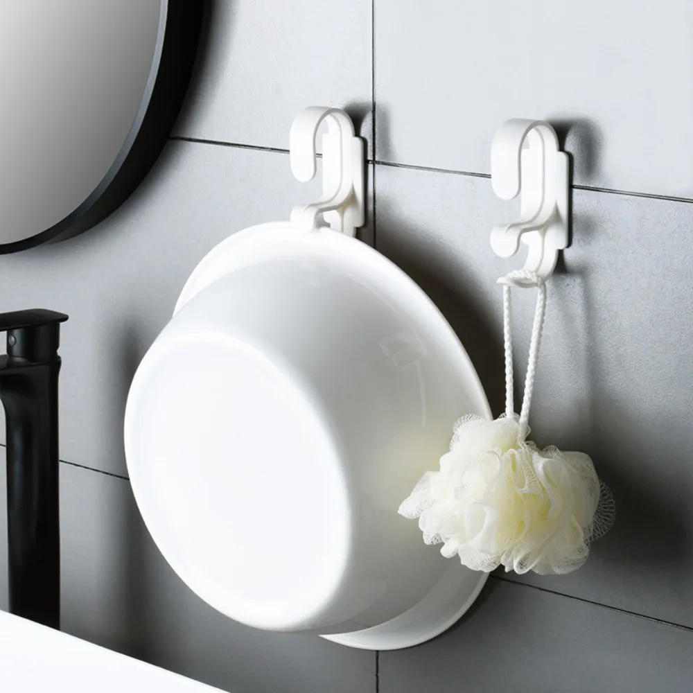 

2pcs Save Space Washbasin Hook Organizers Housekeeping Storage Hooks Double-Layer Upper and Lower Double Hooks Bathroom