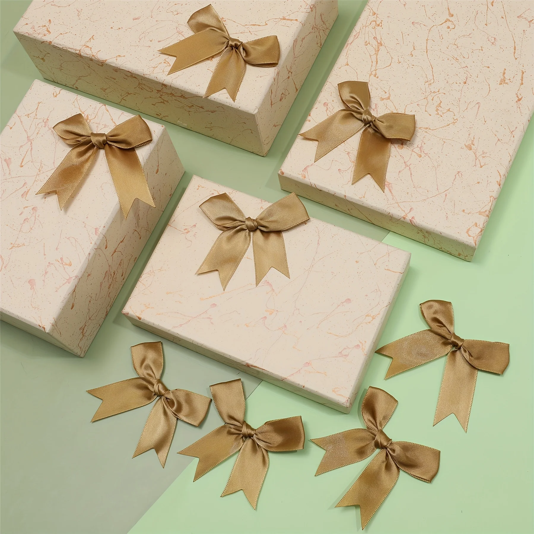 50 Stück rote Satinband-Schleifen, elegante Schleifen für Geschenkverpackungen, Kunsthandwerk, Geburtstag, Hochzeit, Dekorationen, Urlaub, Geschenkzubehör, PartyGoods – Detail 8