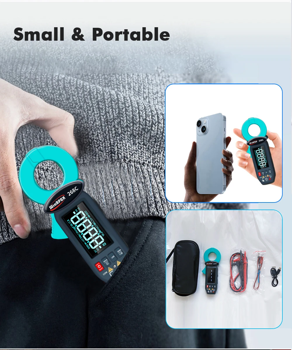 Winapex 268C AC Leakage Current Clamp Meter 0.01mA Professional Current Pliers N