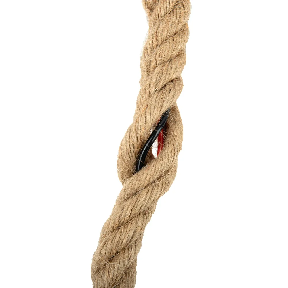 Three Head LED Industrial Hemp Rope Chandelier Without Light E27 Lamp Holder Earth Yellow IP20 Hand Woven Length ~100cm lamp holder,pendant lights,pendant lamp,chandelier lighting