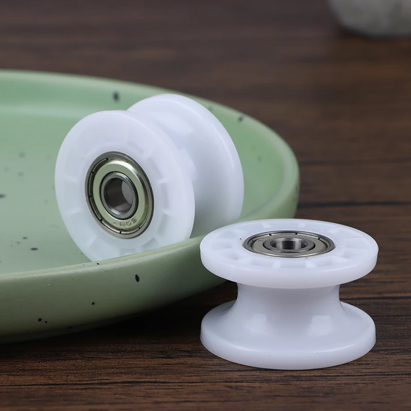 1 Pz Puleggia Meccanica Ruota Scanalata 608Zz Doppio Cuscinetto Puleggia Rotante Ruota Ruota Rotonda Rullo 8*42*24Mm