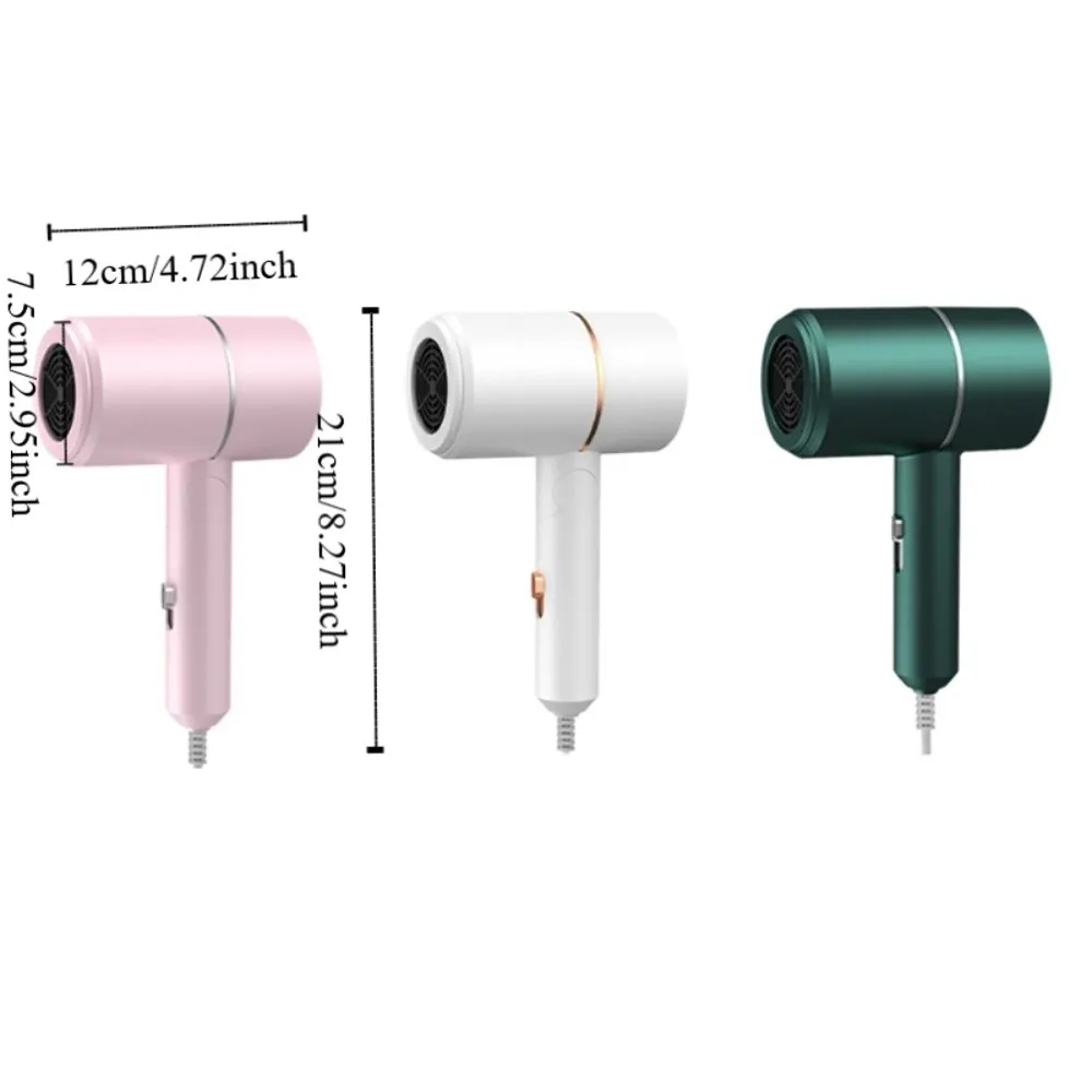 800W Foldable Hair Dryer Space-saving Low Noise Dormitory Hair Dryer Overheat Protection Three-speed Adjustable