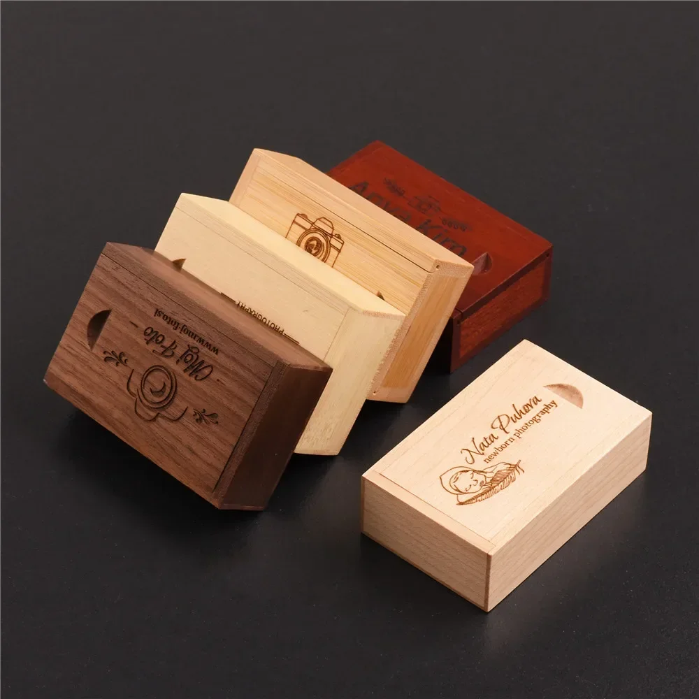1pcs Free Laser Engraving Wooden Box With Sliding Top Storage Box for Necklace Ring Jewelry Or USB Free Printing Custom Wood Box 3