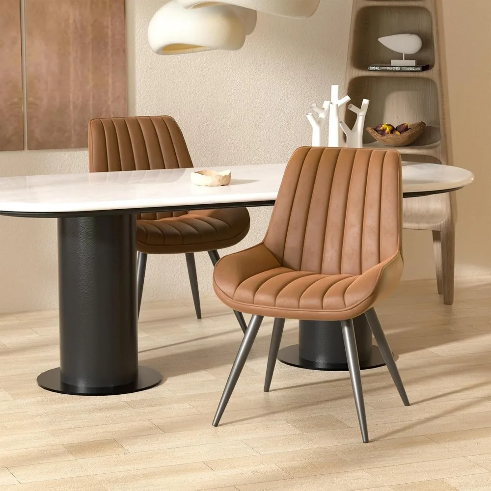 Modern Dining Chairs Set of 4, Comfy Dining Room Chairs with Thick Cushions, Upholstered Fabric Kitchen Side Chairs 6