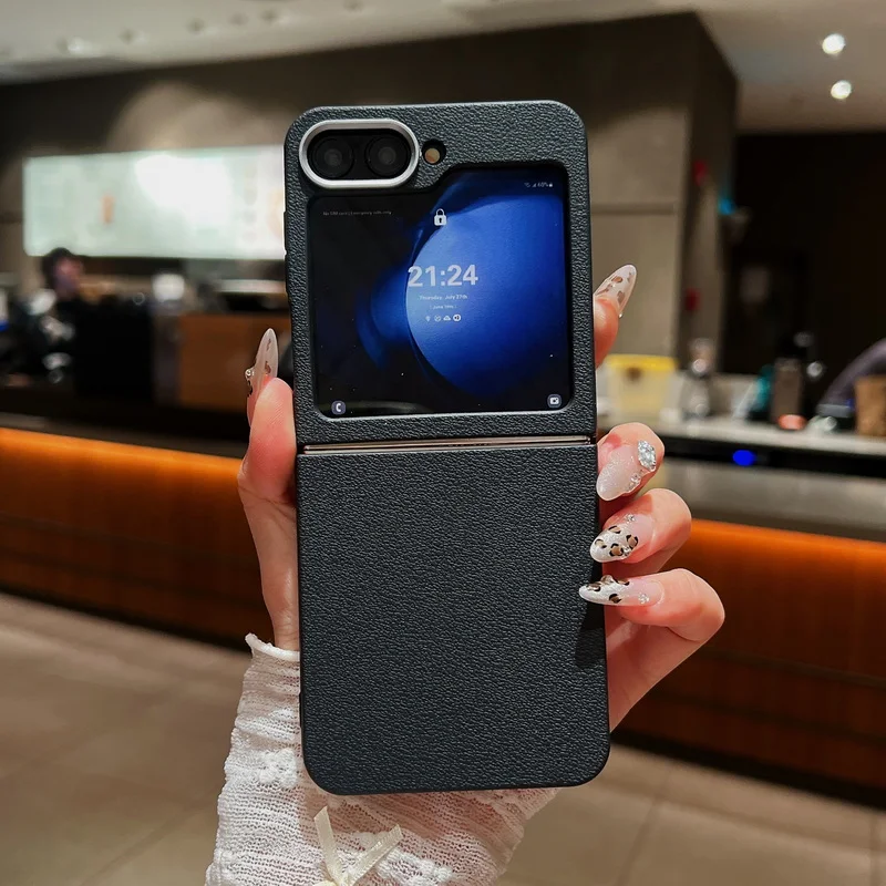 כיסוי עור מפואר עמיד במכות רך TPU לטלפון סמסונג גלקסי Z Flip 7 FE 6 5 4 3 5G