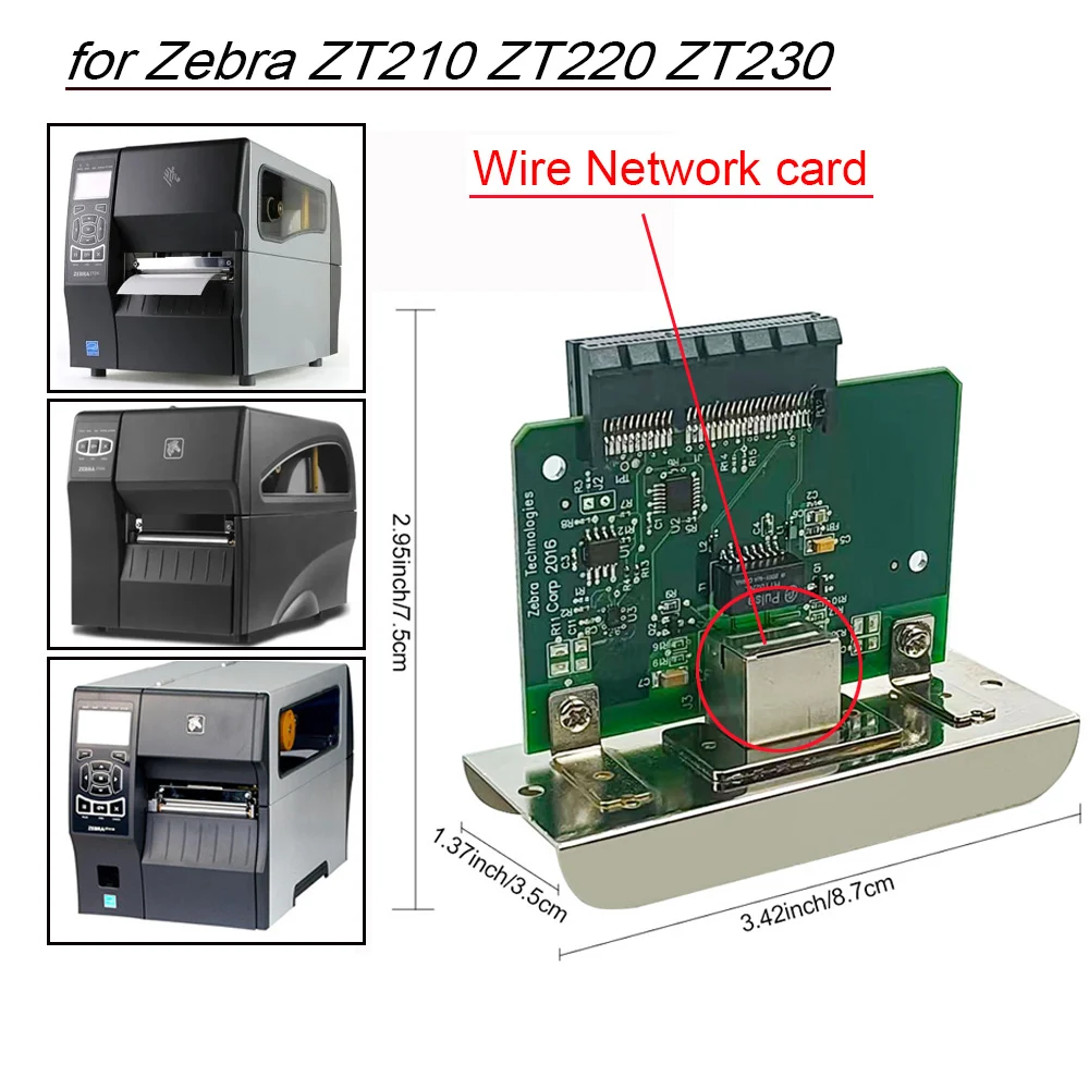 Servidor de Impressão Ethernet Interno Placa de Rede para Zebra Zt210 Zt220 Impressora Zt230 P1038204