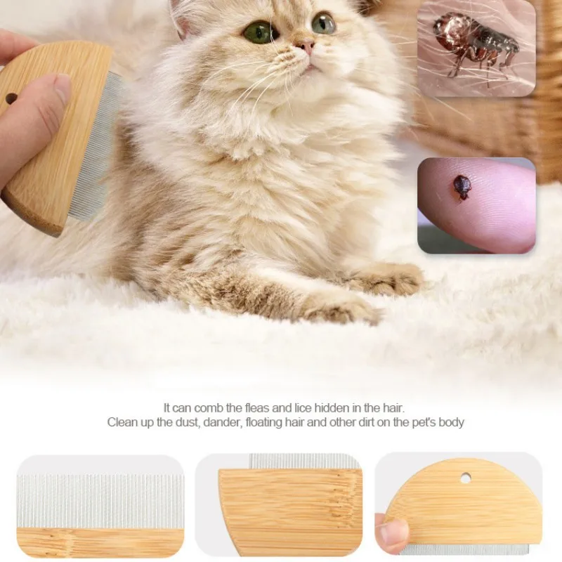 Cat Comb Cat Hair Remover Wooden Dense Combs for Cats Black Chin Cleaning Mouth Hair Cats Brush Massage Kitten Comb Pet Products 4