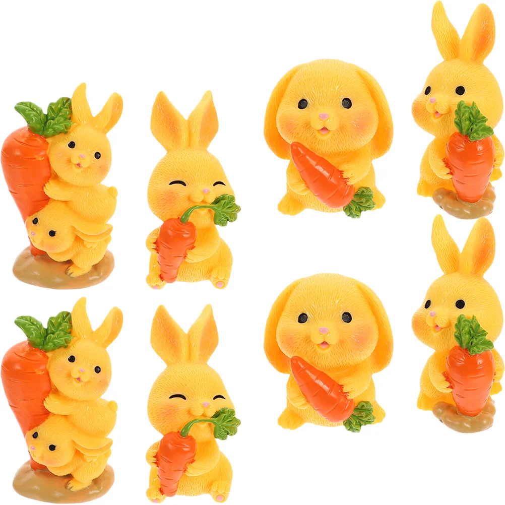 

Cute Bunny Miniature Rabbit Figurines DIY Bunny Decors For Easter Micro Landscape Decor Grass Decor Radish Rabbit Ornaments
