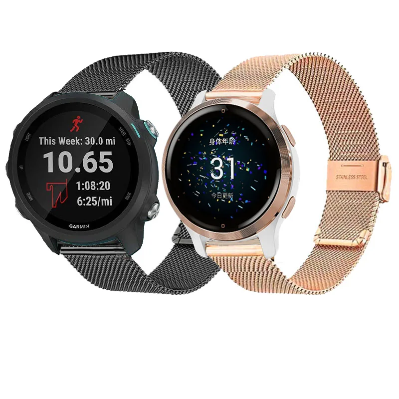 18Mm 20Mm 22Mm Cinturino Per Garmin Venu 2 Plus 2S Venu Sq Forerunner 245 Cinturino Cinturino In Metallo Bracciale Per Garmin Vivoactive