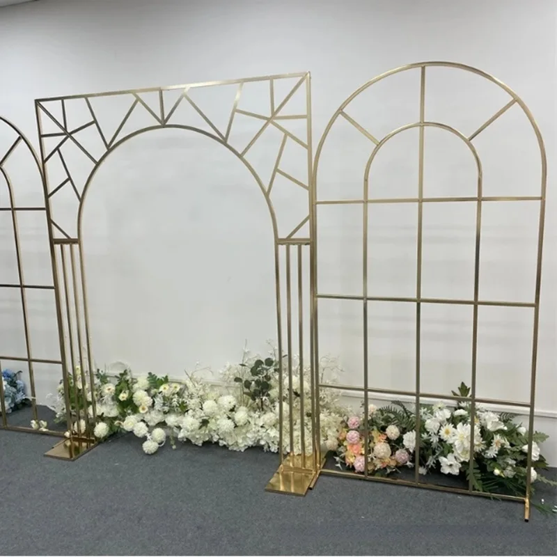 Large Party Decoration Metal Dome And Square Top Arch Prop Forest Wedding Scene Background Screen Birthday Stage Outdoor Decor