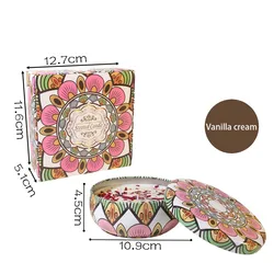 Luxurious Scented Candle Tin with Arabian Pattern - Romantic Fragrance Gift (Vanilla - Cream)