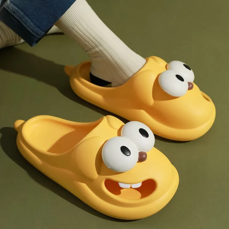 Tongue Kiss Slippers Big Eye Dog Slipper 3D funny Cartoon EVA Non-slip Thick Sole Indoor Outdoor Slides Funny Soft Sandals Slide