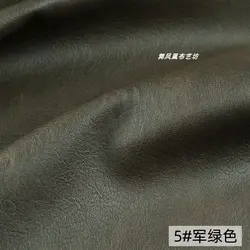 Vintage - Inspired Military Green Distressed PU Leather Fabric for DIY Crafting & Design Projects (Army green)