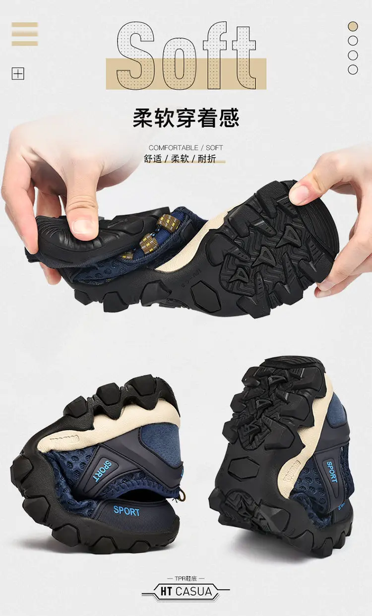 Herren Mesh atmungsaktive Wanderschuhe Sommer rutschfeste weiche Sohle Sportschuhe Outdoor verschleißfeste stoßdämpfende Laufschuhe – Detail 32