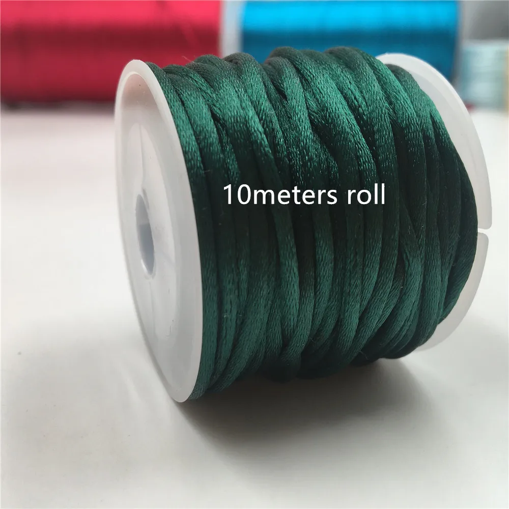 Nylon Cord 2MM 10-225meters Chinese Knot Line Cord Silk Satin Nylon Cord 35colors for DIY String Necklace Bracelets nylon cord silk cord satin cord