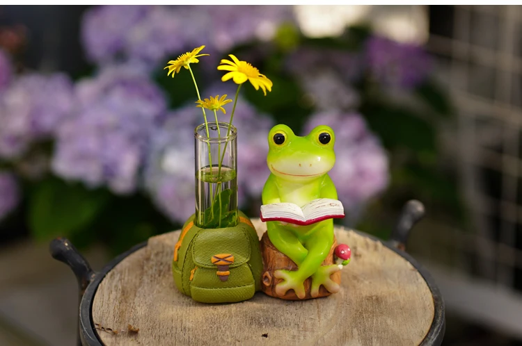 Creative F Book Reading Glass Vase Simulation Dry Flower Holder Cute Living Room Table Test Tube Flower Pot Decoration