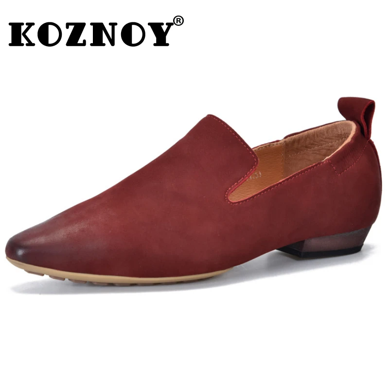 

Koznoy 2cm Women Shoes Flats Artistic Cutout Cow Suede Genuine Leather Summer Point Toe Luxury Oxfords Soft Comfy Spring Fashion
