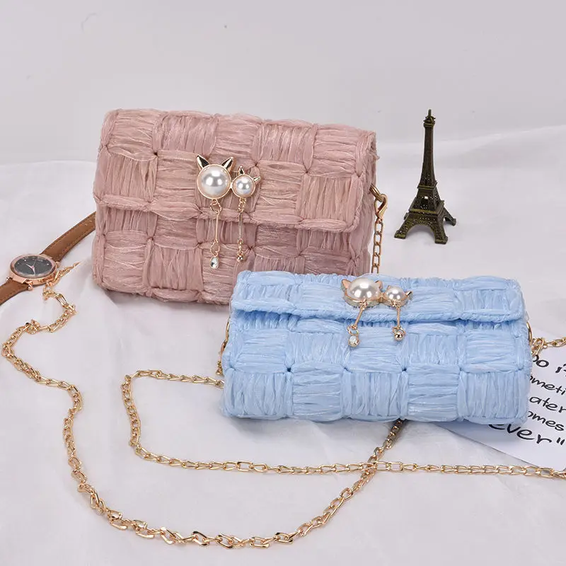 DIY Hand Stricken Häkeln Taschen Material Kit Woven Beutel, Der Werkzeug Kreuz Stich Mesh Kunststoff Leinwand Blätter Set Handgemachte Handtasche kit – Detail 7