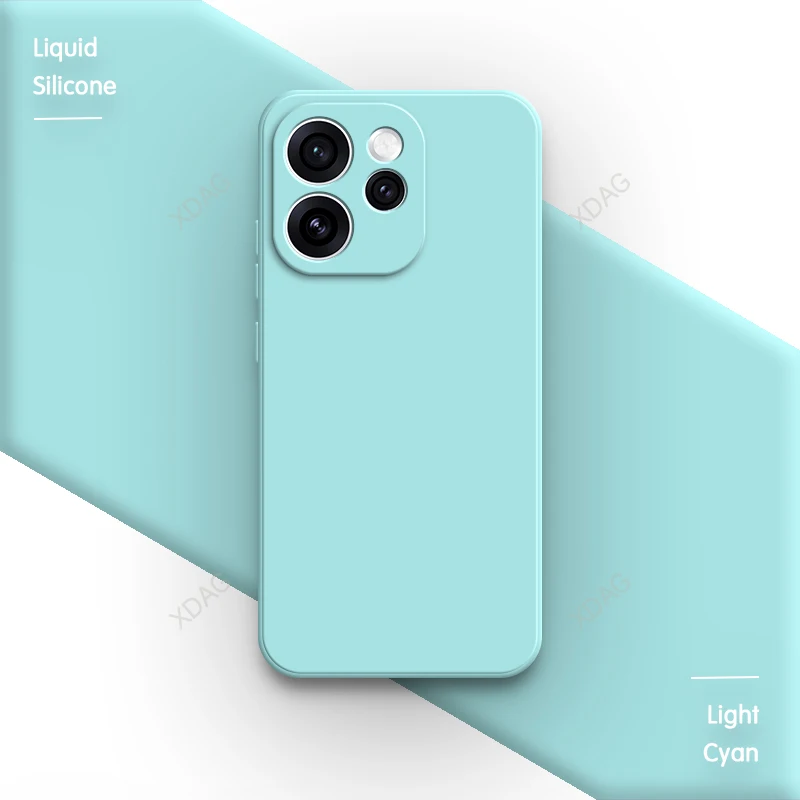 Premium Liquid Silicone Phone Case with Camera Protection - Square Design, Classic Soft Back Cover