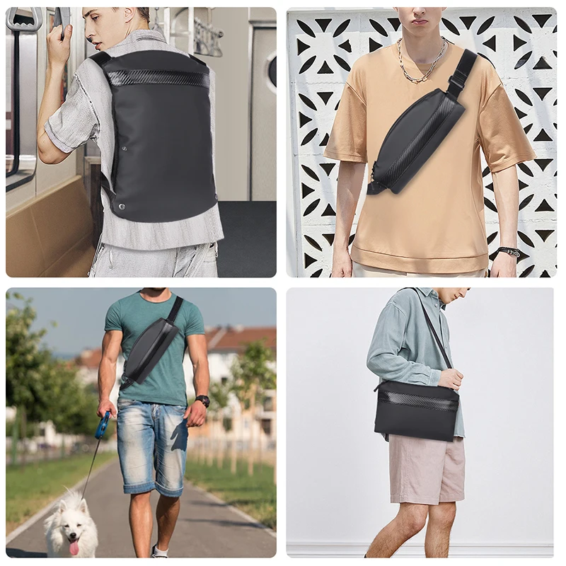Buylor 3 In 1 Backpack Multifunction Nylon Waist Pack Crossbody Shoulder Bag Men 2022 Casual Chest Bag Large Capacity Travel Bag 4