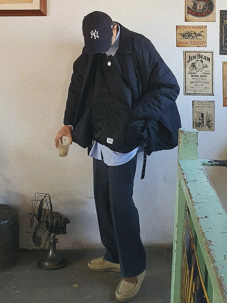 N.HOOLYWOOD New Sherry Cotton Japanese Loose Thickened Coat Trendy Brand Parkas Jacket for Men